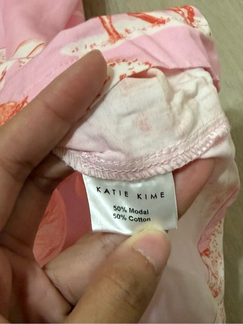 Katie Kime San Antonio Toile Woven Pink Pajama Pants Set